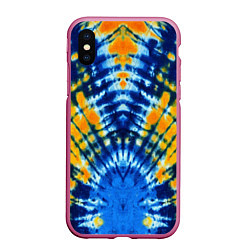 Чехол iPhone XS Max матовый Tie dye стиль хиппи