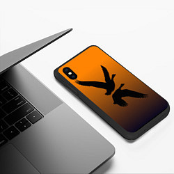 Чехол iPhone XS Max матовый Лебединая пара, цвет: 3D-черный — фото 2