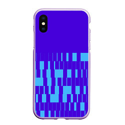 Чехол iPhone XS Max матовый Паттерн в стиле модерн синий яркий