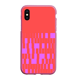 Чехол iPhone XS Max матовый Паттерн в стиле модерн розовый
