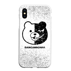 Чехол iPhone XS Max матовый Danganronpa с потертостями на светлом фоне, цвет: 3D-белый