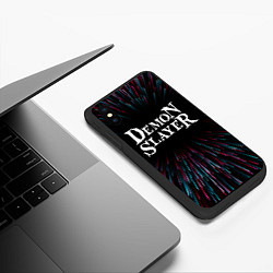 Чехол iPhone XS Max матовый Demon Slayer infinity, цвет: 3D-черный — фото 2