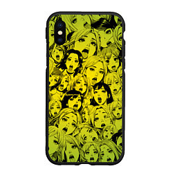 Чехол iPhone XS Max матовый Ahegao: Лайм, цвет: 3D-черный