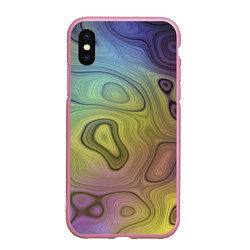 Чехол iPhone XS Max матовый Абстрактная жидкость, цвет: 3D-розовый