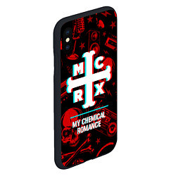 Чехол iPhone XS Max матовый My Chemical Romance rock glitch, цвет: 3D-черный — фото 2