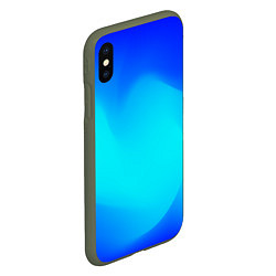 Чехол iPhone XS Max матовый Градиент синий, цвет: 3D-темно-зеленый — фото 2