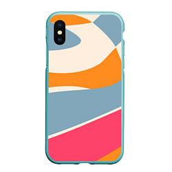 Чехол iPhone XS Max матовый Разноцветная абстракция в стиле модерн