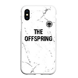 Чехол iPhone XS Max матовый The Offspring glitch на светлом фоне: символ сверх, цвет: 3D-белый