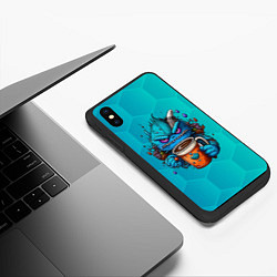 Чехол iPhone XS Max матовый Кофейный монстр, цвет: 3D-черный — фото 2