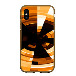Чехол iPhone XS Max матовый Абстрактный золотистый паттерн, цвет: 3D-коричневый