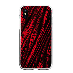 Чехол iPhone XS Max матовый Красные полосы