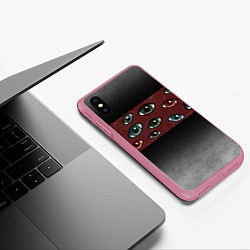 Чехол iPhone XS Max матовый Всевидящие глаза, цвет: 3D-малиновый — фото 2