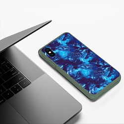 Чехол iPhone XS Max матовый Холодная вода, цвет: 3D-темно-зеленый — фото 2