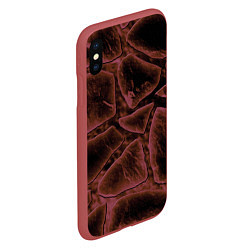 Чехол iPhone XS Max матовый Камнепад, цвет: 3D-красный — фото 2