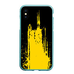 Чехол iPhone XS Max матовый Фонтан бурлящей желтой краски