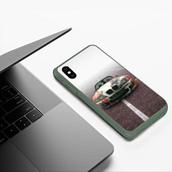 Чехол iPhone XS Max матовый Родстер BMW Z4, цвет: 3D-темно-зеленый — фото 2