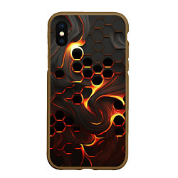 Чехол iPhone XS Max матовый Огненная сетка