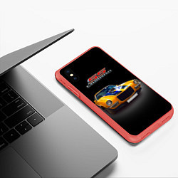 Чехол iPhone XS Max матовый Ретро маслкар Camaro SS 1970 года, цвет: 3D-красный — фото 2