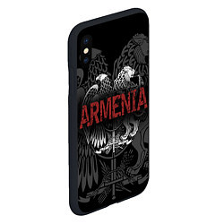 Чехол iPhone XS Max матовый Герб Армении с надписью Armenia, цвет: 3D-черный — фото 2