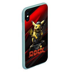 Чехол iPhone XS Max матовый Pikachu Rock style, цвет: 3D-мятный — фото 2