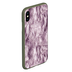 Чехол iPhone XS Max матовый Текстура розовый пушок, цвет: 3D-темно-зеленый — фото 2