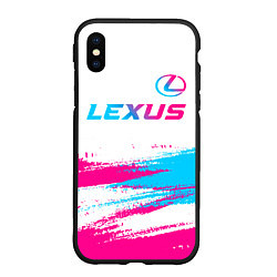Чехол iPhone XS Max матовый Lexus neon gradient style: символ сверху, цвет: 3D-черный
