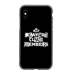 Чехол iPhone XS Max матовый Obladaet - players club members надпись, цвет: 3D-темно-зеленый