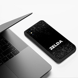 Чехол iPhone XS Max матовый Zelda с потертостями на темном фоне, цвет: 3D-черный — фото 2