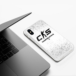 Чехол iPhone XS Max матовый Counter-Strike 2 с потертостями на светлом фоне, цвет: 3D-белый — фото 2