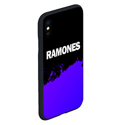 Чехол iPhone XS Max матовый Ramones purple grunge, цвет: 3D-черный — фото 2