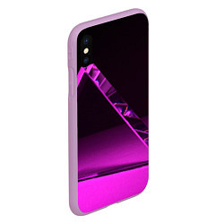 Чехол iPhone XS Max матовый Фиолетовая мрачная геометрическая фигура, цвет: 3D-сиреневый — фото 2