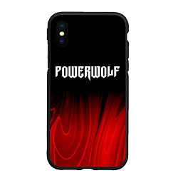 Чехол iPhone XS Max матовый Powerwolf red plasma, цвет: 3D-черный