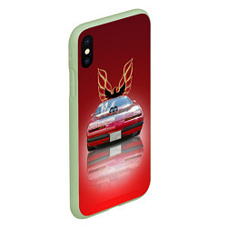 Чехол iPhone XS Max матовый Американский спорткар Pontiac Firebird, цвет: 3D-салатовый — фото 2