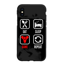 Чехол iPhone XS Max матовый Eat, sleep, Destiny, repeat, цвет: 3D-черный