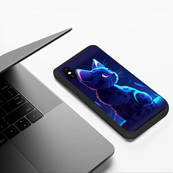 Чехол iPhone XS Max матовый Рисованный котенок, цвет: 3D-черный — фото 2