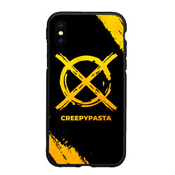 Чехол iPhone XS Max матовый CreepyPasta - gold gradient, цвет: 3D-черный