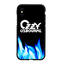 Чехол iPhone XS Max матовый Ozzy Osbourne blue fire