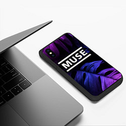 Чехол iPhone XS Max матовый Muse neon monstera, цвет: 3D-черный — фото 2