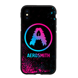 Чехол iPhone XS Max матовый Aerosmith - neon gradient