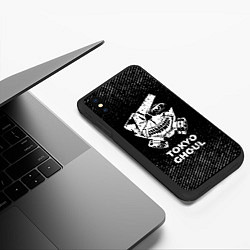 Чехол iPhone XS Max матовый Tokyo Ghoul с потертостями на темном фоне, цвет: 3D-черный — фото 2