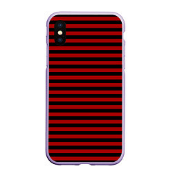 Чехол iPhone XS Max матовый Темно-красные полосы