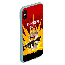Чехол iPhone XS Max матовый Chicken Gun - спецназ, цвет: 3D-мятный — фото 2