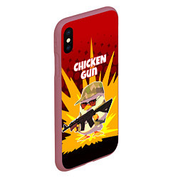 Чехол iPhone XS Max матовый Chicken Gun - спецназ, цвет: 3D-малиновый — фото 2