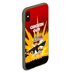 Чехол iPhone XS Max матовый Chicken Gun - спецназ, цвет: 3D-темно-зеленый — фото 2
