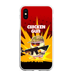 Чехол iPhone XS Max матовый Chicken Gun - спецназ