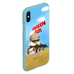 Чехол iPhone XS Max матовый Цыпленок - Чикен Ган, цвет: 3D-мятный — фото 2