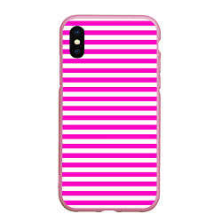 Чехол iPhone XS Max матовый Ярко-розовые полосы, цвет: 3D-розовый