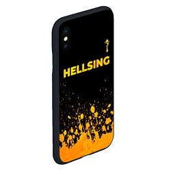 Чехол iPhone XS Max матовый Hellsing - gold gradient: символ сверху, цвет: 3D-черный — фото 2