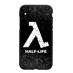 Чехол iPhone XS Max матовый Half-Life с потертостями на темном фоне