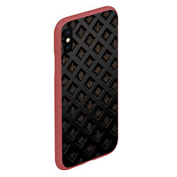 Чехол iPhone XS Max матовый Геометрический узор, цвет: 3D-красный — фото 2